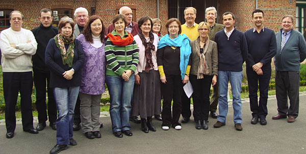 Die Teilnehmer vor der Ferme Franchomme in Hem am 1. Mrz 2008