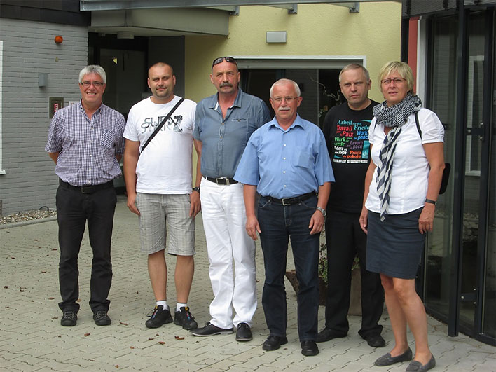Von  links:  Jrgen Grafflage, Lukas Waisz, Marek Hopa, Alois Kampa, Adam Malinski und Beate Lhn