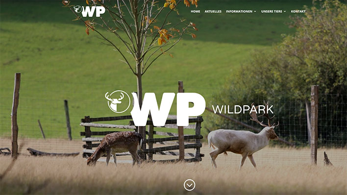 So prsentiert sich die Startseite der Wildpark-Website. Screenshot: Stadt Wiehl