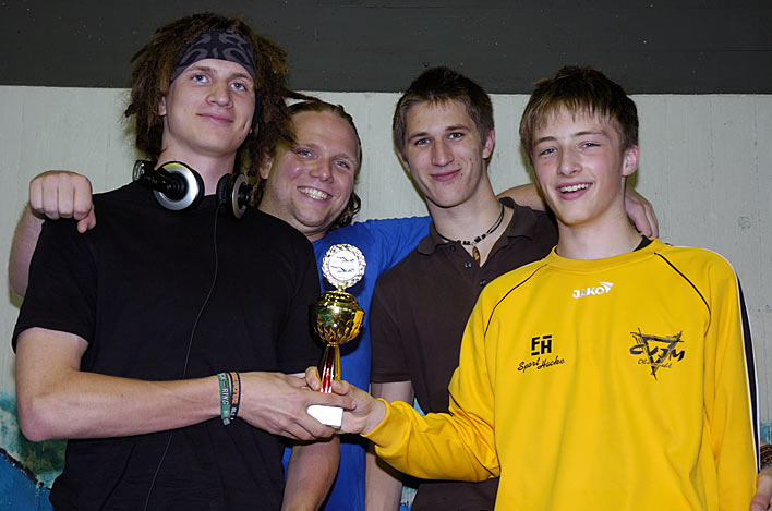 Von links: Piet van der Meulen, Sebastian Wanders, Jan van der Meulen, Kristof Diederichs