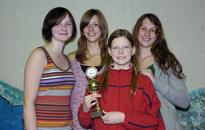 Von links: Staffelmannschaft mit Jennifer Meyka, Hannah Theuer, Stella van der Meulen und Katharina Kohlat (vorne)