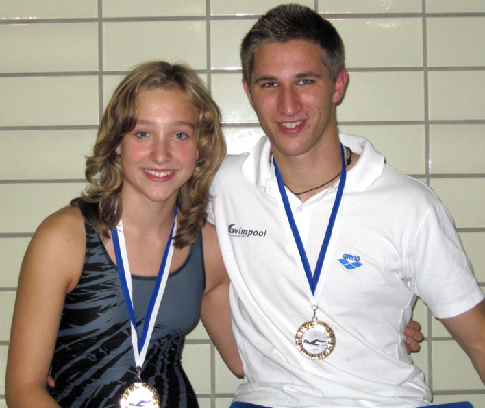 Die beiden „Bergischen Sprintmeister“ der WSG Wiehl: Franziska Adelmann (Jg. 97) und Jan van der Meulen (Jg. 89)