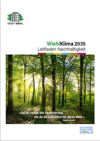 Das Titelbild des Leitfadens „WiehlKlima 2035“. Grafik: Stadt Wiehl